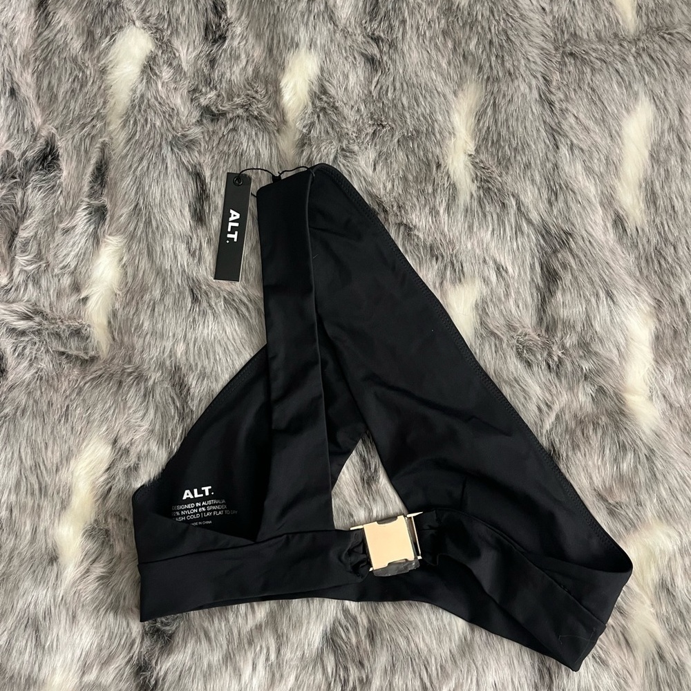 Nwt Alt Swim Moss Black Bikini Top Sz Small S — image 4 of 6